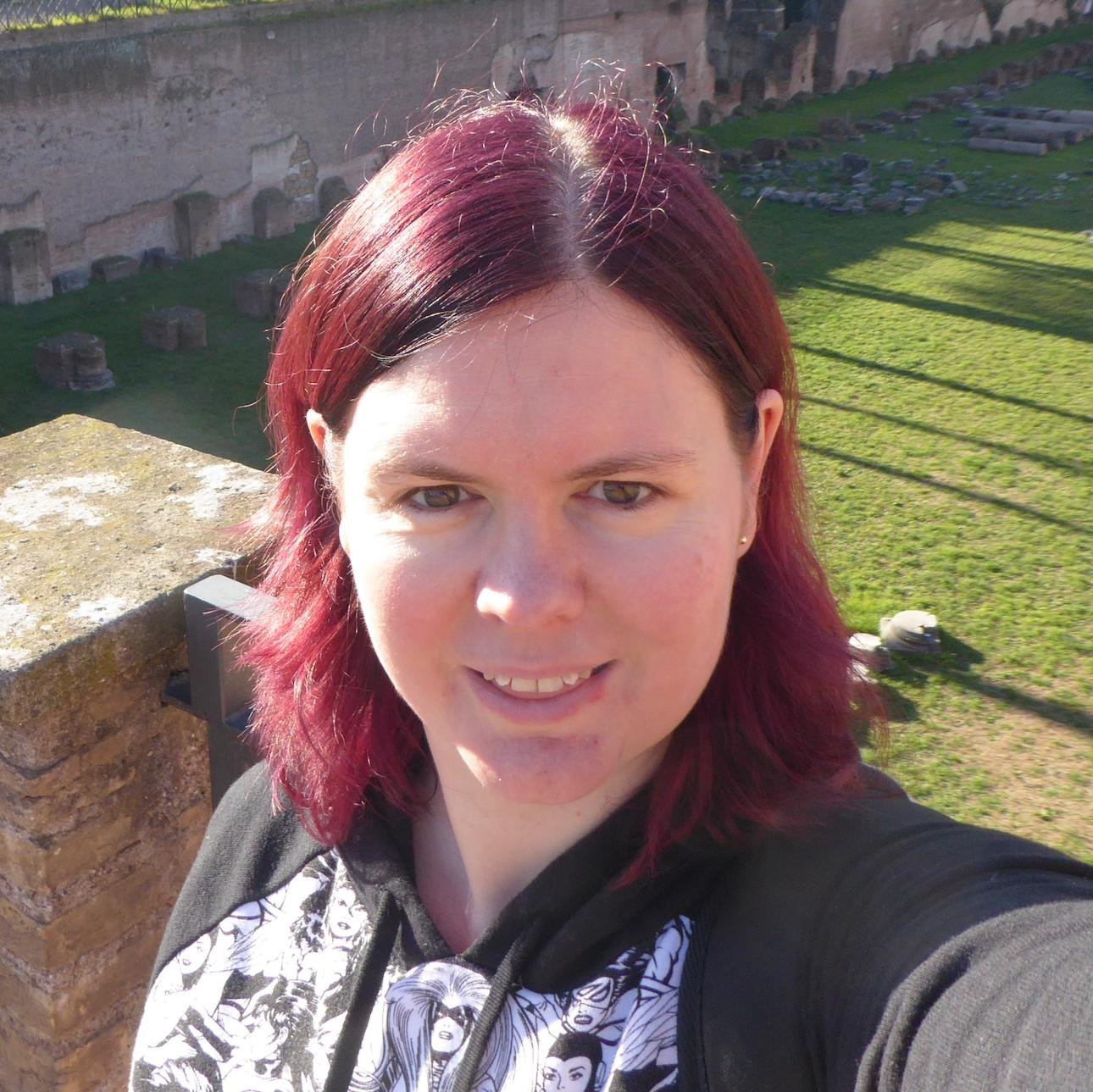 A photograph of the author, Elizabeth Hayes.