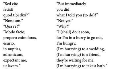 Two columns of typed text, the left one in Latin, the right in English.
